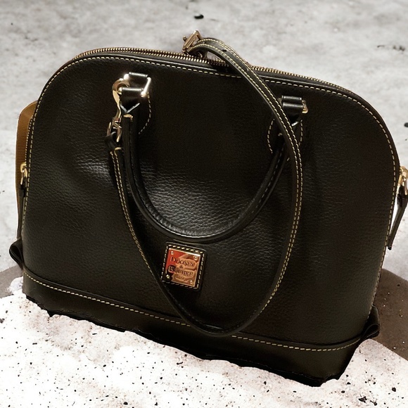 Dooney & Bourke Handbags - Dooney & BOURKE Pebble Leather Zip Zip Satchel - BLACK